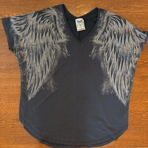Vocal Black and Silver Angel Wings Women's Tee